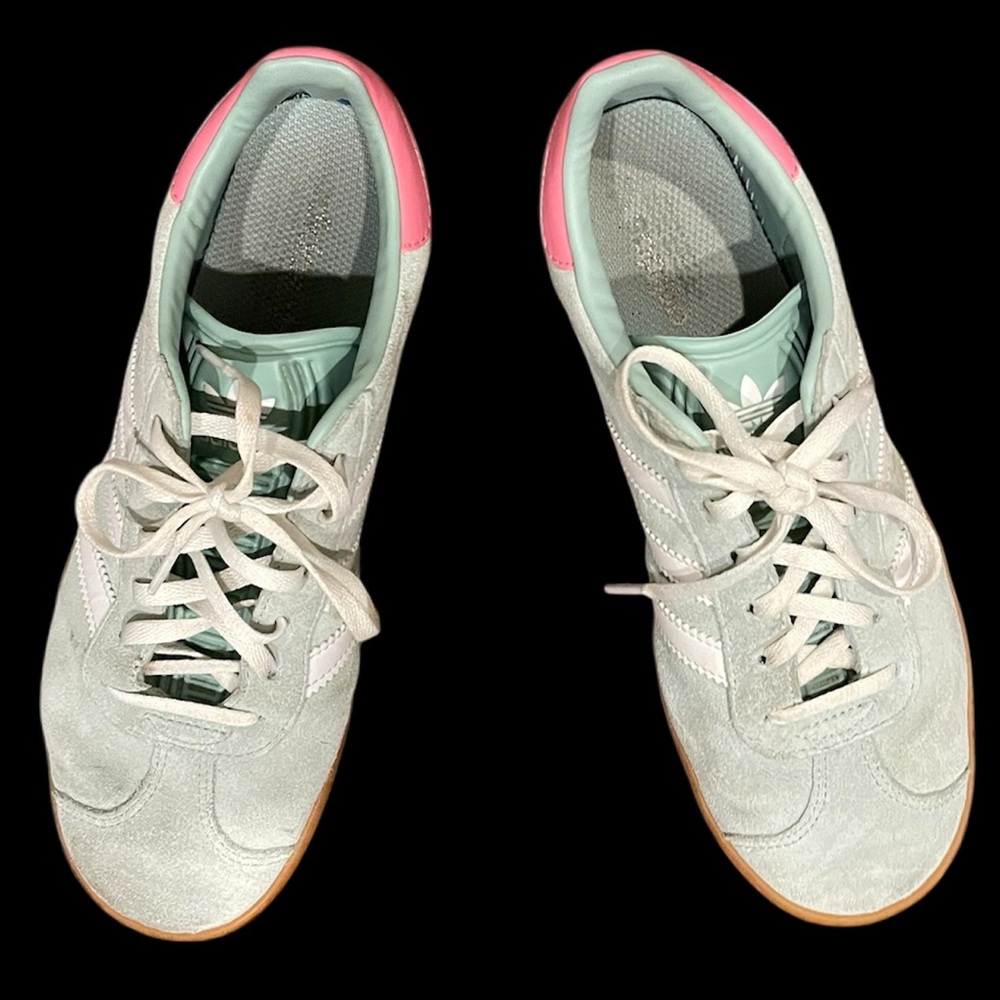 Adidas Sneaker Gazelle Hazy Green Teal White Pink US Kids 5.5 = Women 7 - 7.5 - Picture 10 of 16